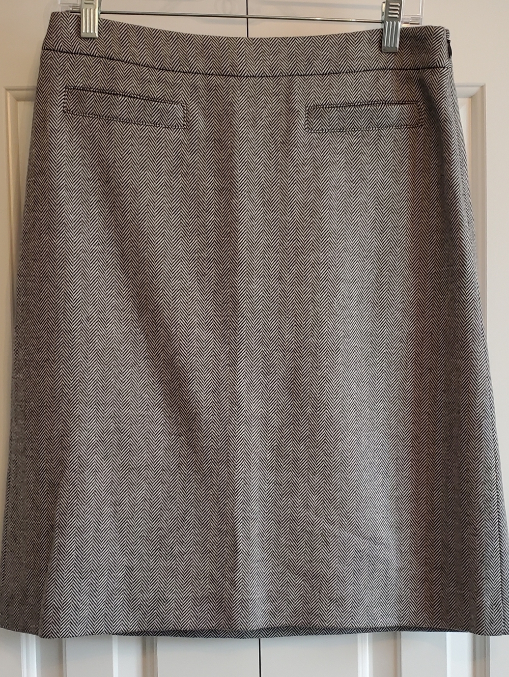 Womens Talbots Chevron Herringbone  Tweed A-Line Lightweight Career Skirt Sz 6